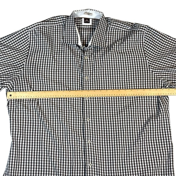 Peter Millar Collection Long Sleeve Button Down Shirt Men's 2XL Brown Plaid Golf - Picture 4 of 5